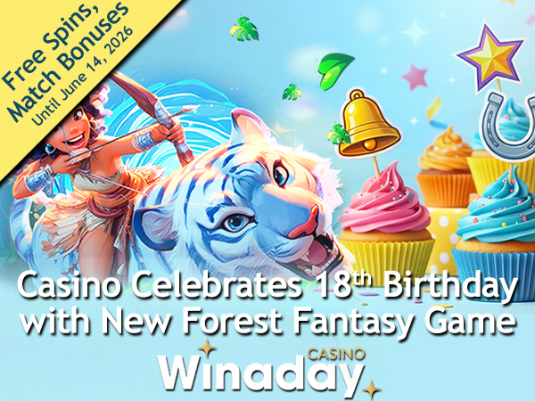 Winaday Casino Marks its 18th Birthday with new Alona’s Wild Realm Slot, $97k Jackpot Winner, and Month-Long Bonus Bash