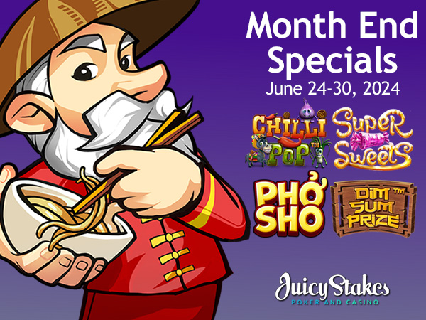 Juicy Stakes Presents End of Month Free Spins: Dive Into Four Tantalizing Betsoft Slots